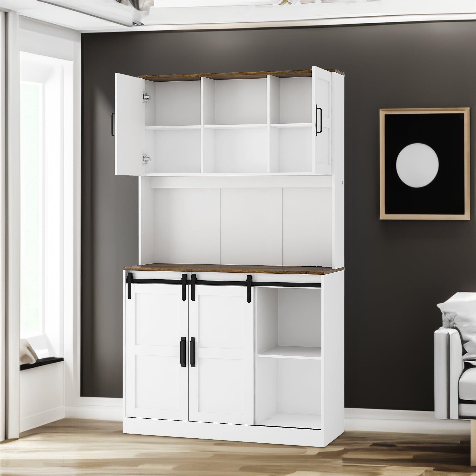 Mobile Bar Farmhouse Porta Scorrevole Bianco