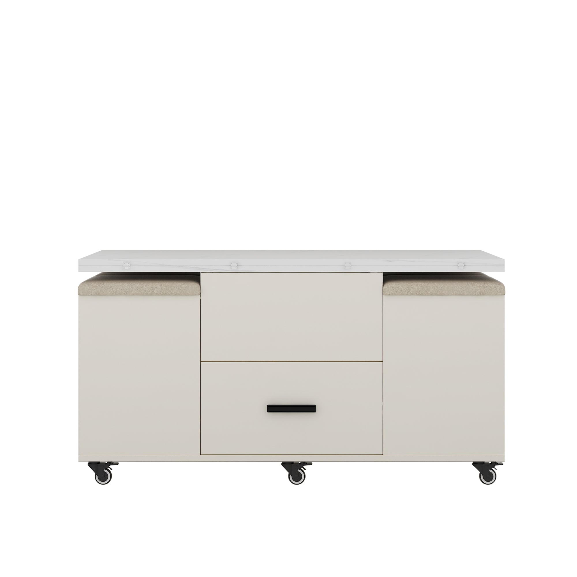 Tavolino Caffè Sollevabile con 4 Sedie