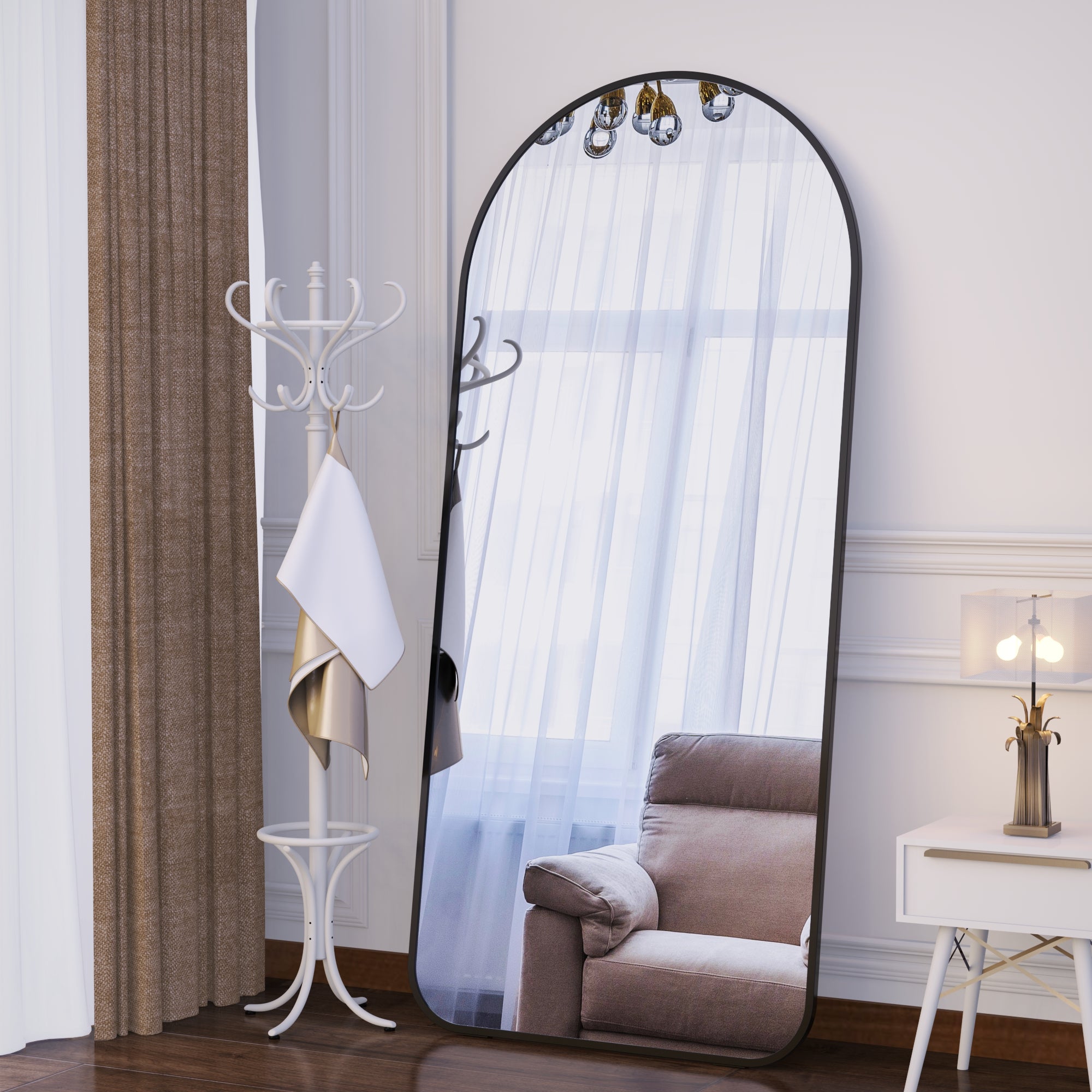 Specchio Arco 180x81cm Nero Corpo Intero