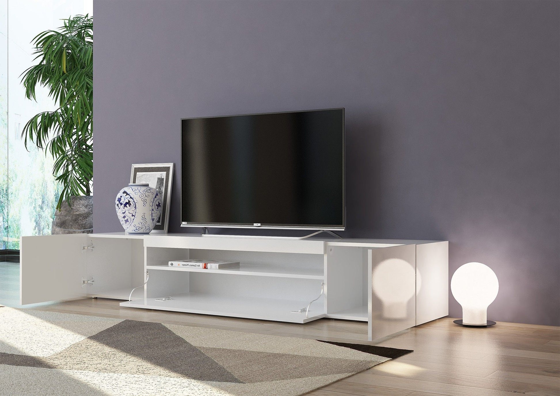 Porta tv DAIQUIRI 200 cm 2 ante battenti + 1 anta a ribalta.