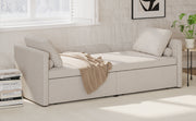 Poltrona Letto Imbottita 2 Cassetti Beige