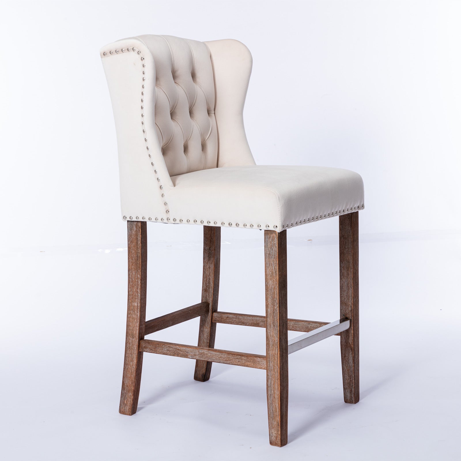Sgabelli Bar Set 2 Velluto Beige