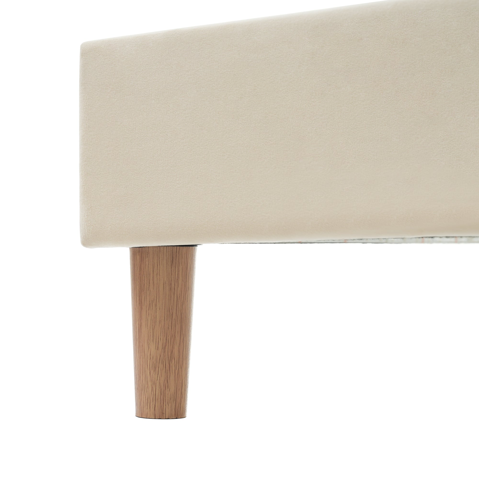 Letto Full Size Velluto Beige con LED
