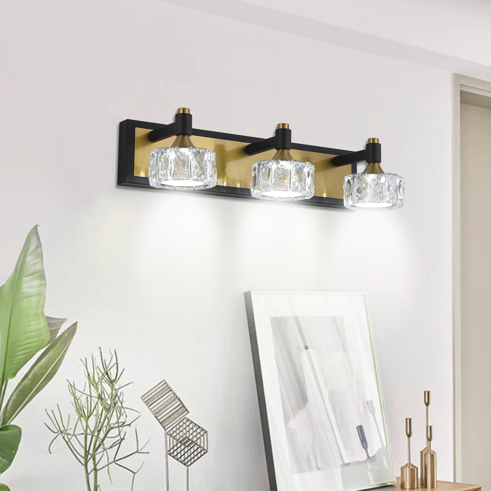 Lampada Bagno LED 3 Luci Cristallo