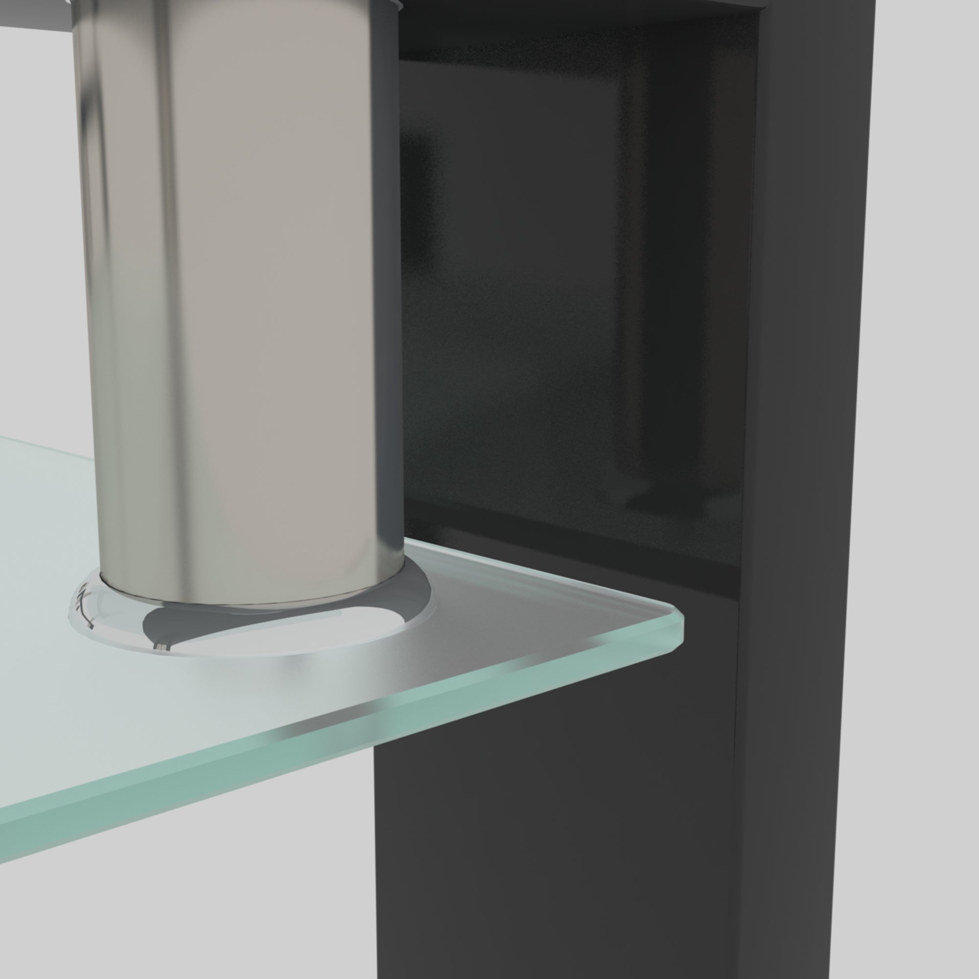 Tavolino Caffè Vetro Nero Rettangolare