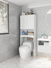 Mobile Bagno Sopra WC Bianco Salvaspazio