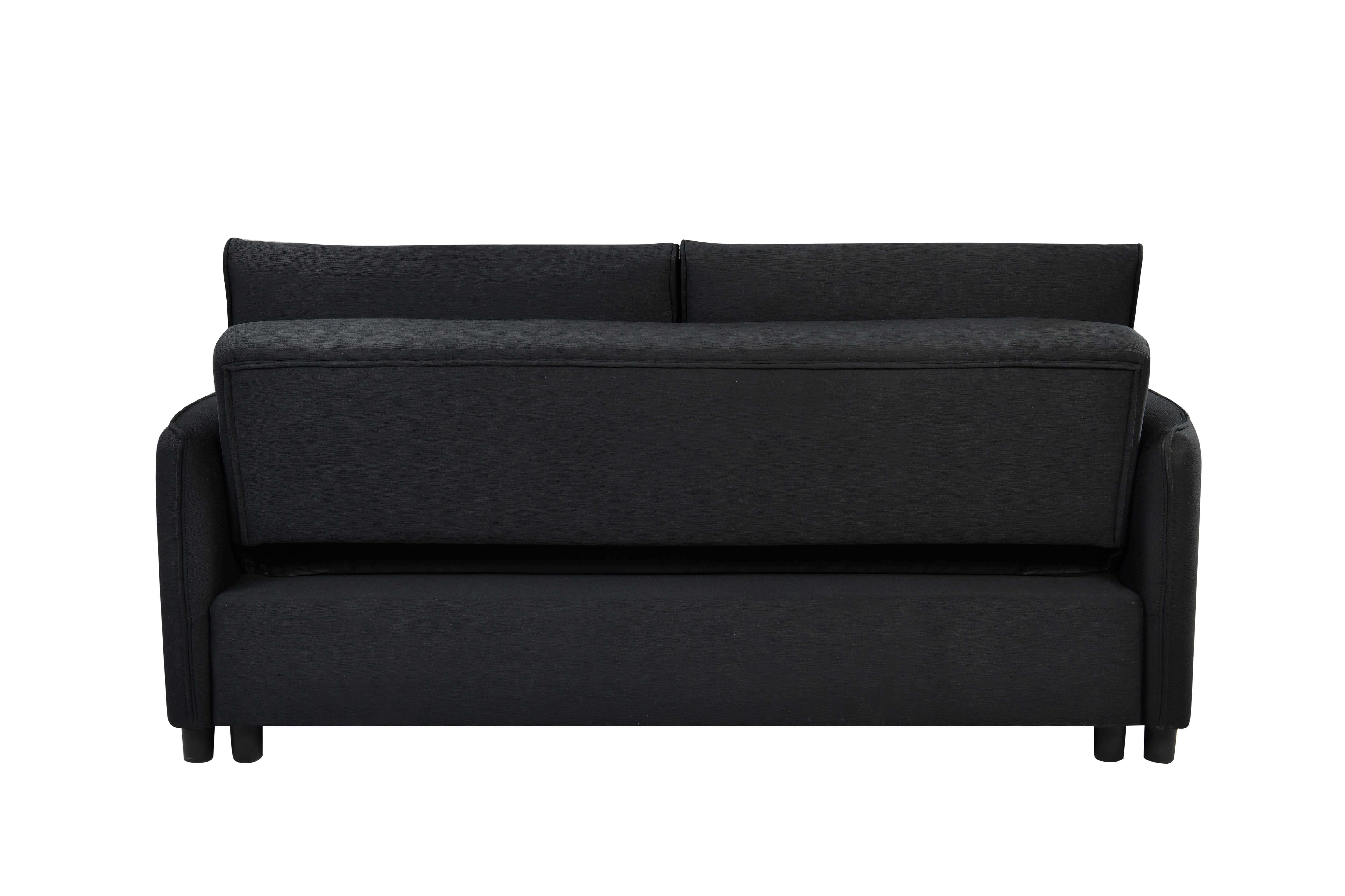 Divano Letto Convertibile 3 in 1 con Letto Estraibile Nero