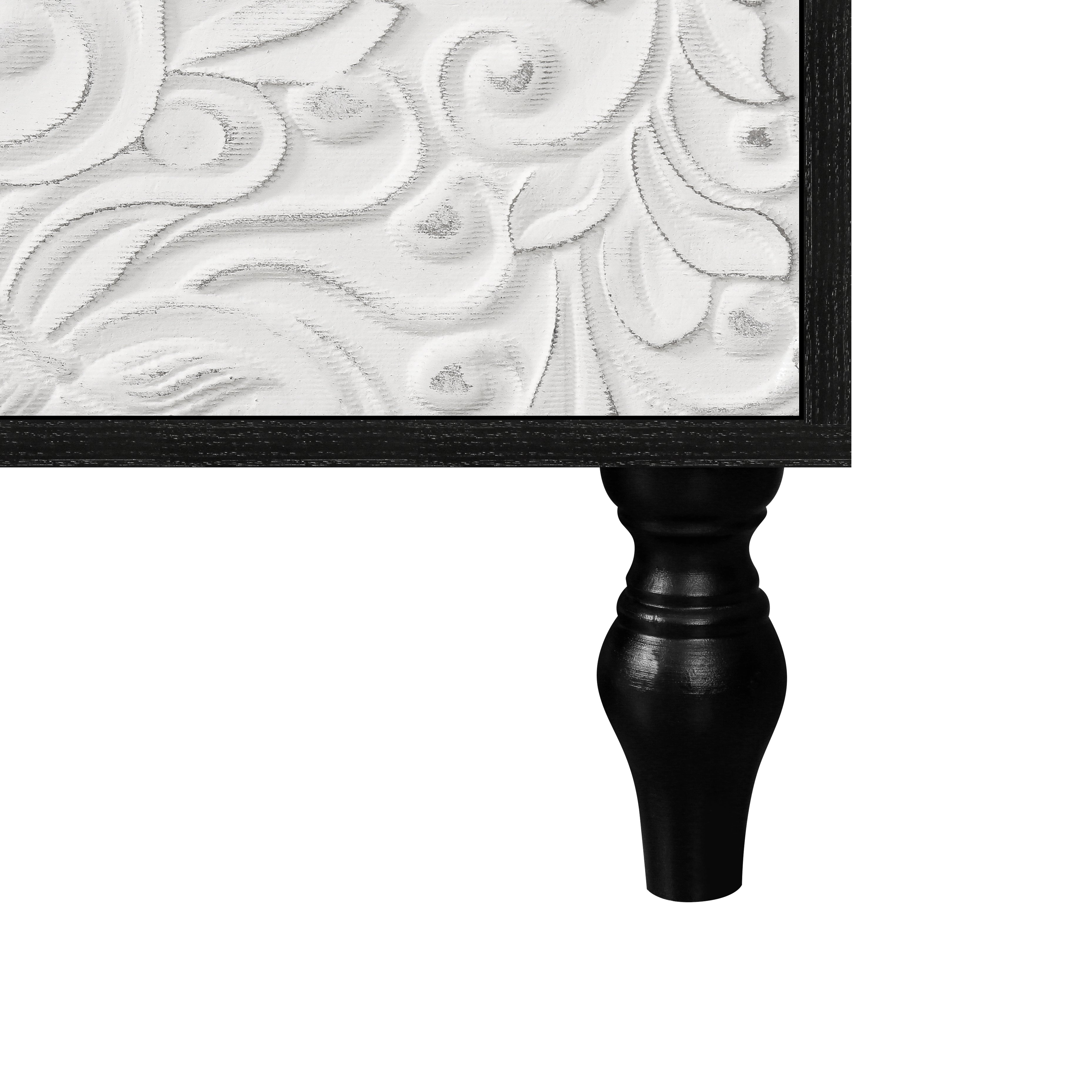 Mobile TV Vintage Bianco Porte Intagliate