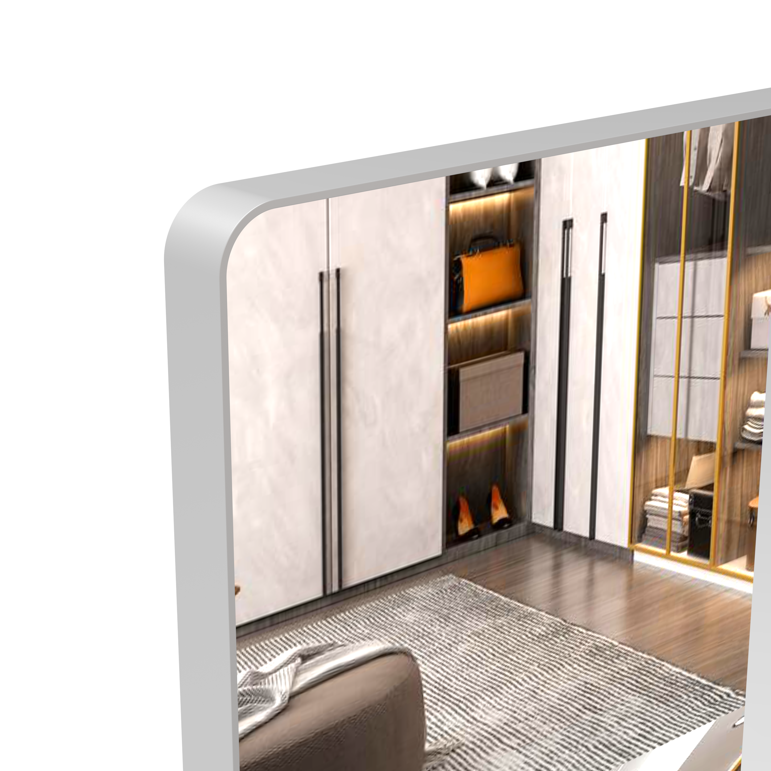 Specchio Bagno 183x91cm con Vassoio Mobile