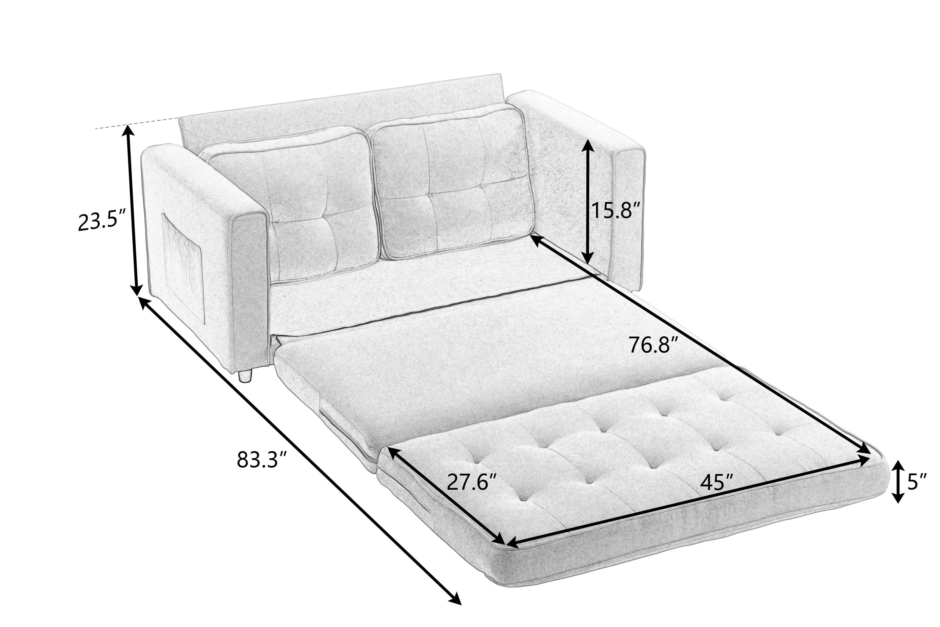 Divano Letto Futon Convertibile 3 Posizioni