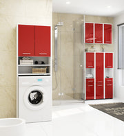 Colonna Bagno 4 Ripiani – Bianco/Rosso Lucido