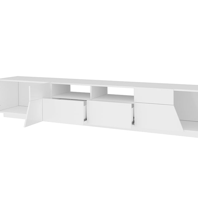 Porta tv ALIEN 260 cm - Bianco laccato lucido