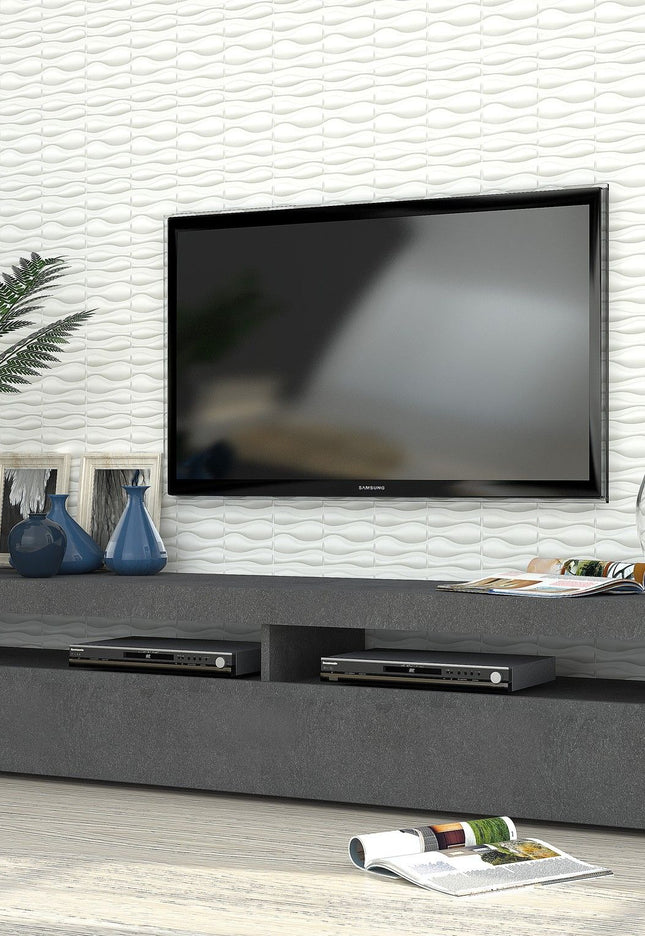 Porta tv BURRATA 200 cm 2 vani giorno + 1 anta a ribalta.