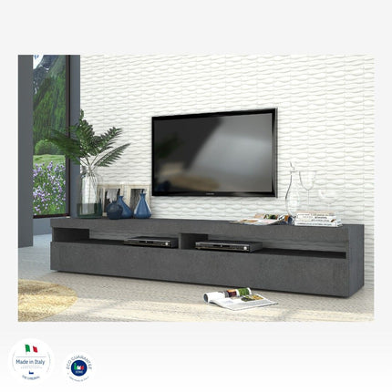 Porta tv BURRATA 200 cm 2 vani giorno + 1 anta a ribalta.