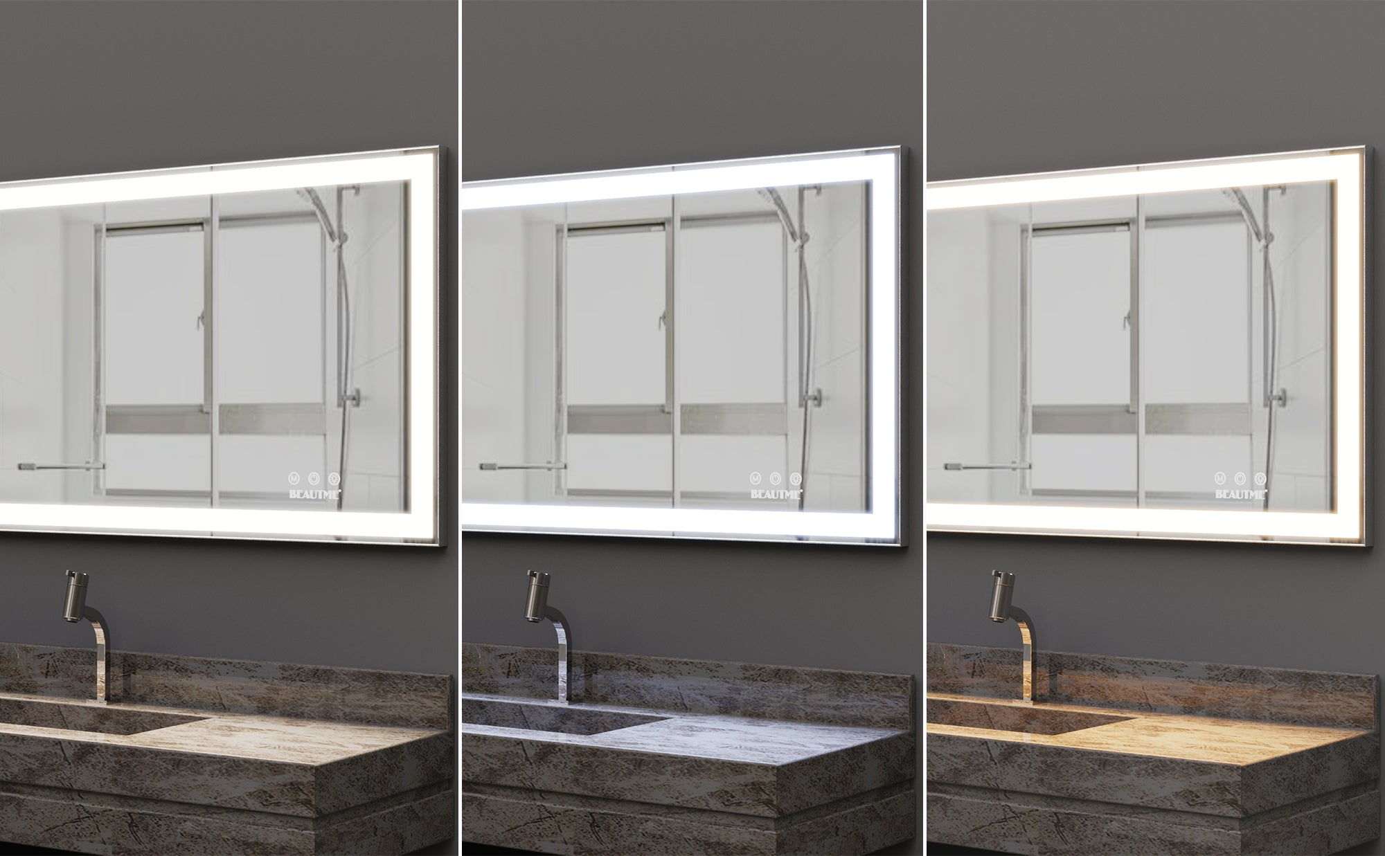 Specchio LED Bagno 122x61cm Antiappannamento