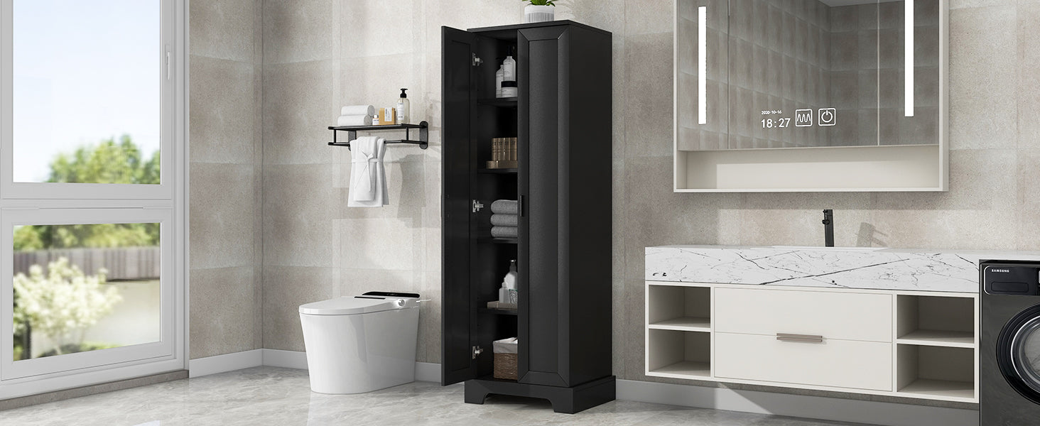 Mobile Alto Bagno Nero 2 Ante 181cm