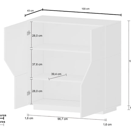 Credenza ALIEN alta da 100 cm.