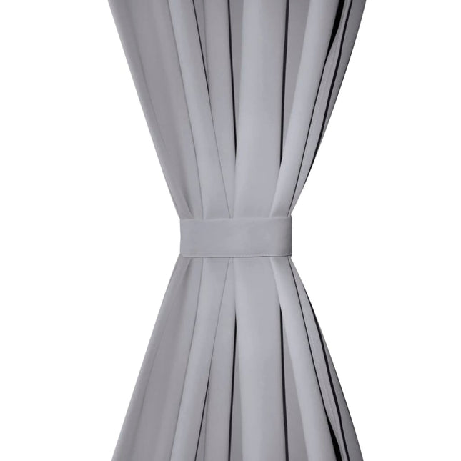 2 Pz Tende Oscuranti con Occhielli in Metallo 135x175 cm Grigie
