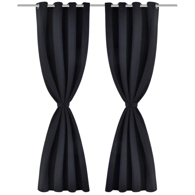 Tenda Oscurante con Occhielli in Metallo 270x245 cm Nera