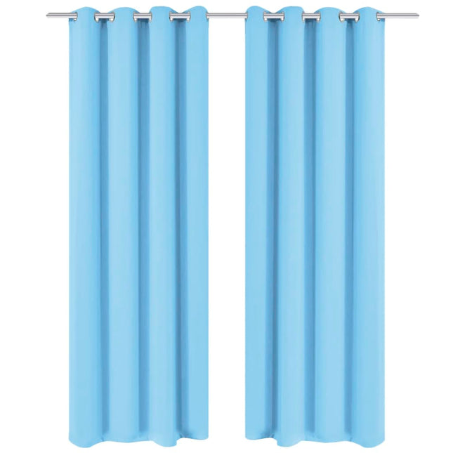 Tenda Oscurante con Occhielli in Metallo 270x245 cm Turchese