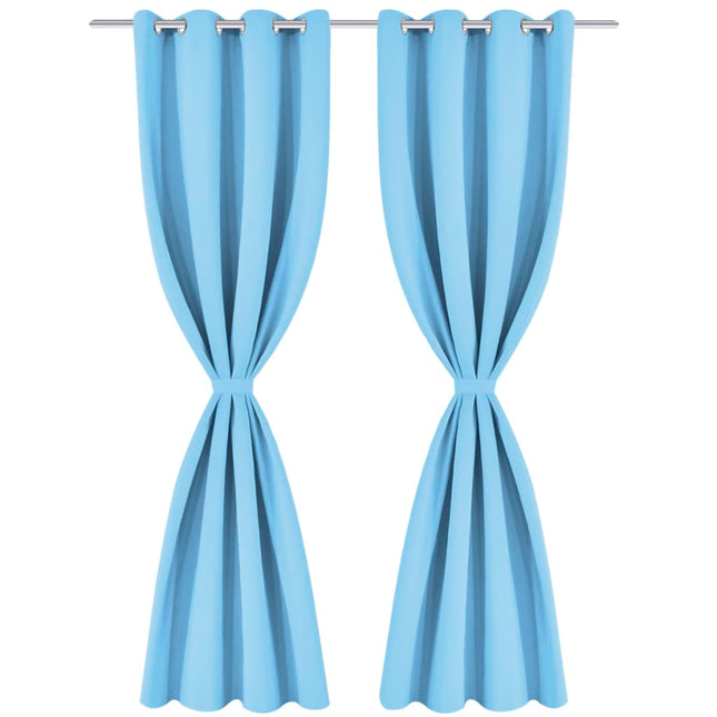 Tenda Oscurante con Occhielli in Metallo 270x245 cm Turchese