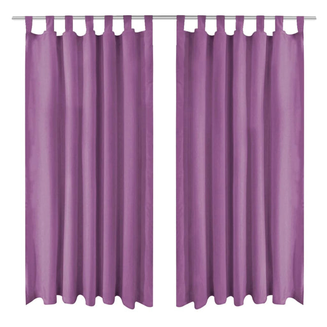 2 Pz Tende in Micro Raso con Passanti 140x225 cm Lilla