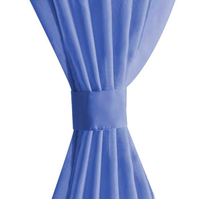 Tende in Voile 2 pz 140x175 cm Blu Reale