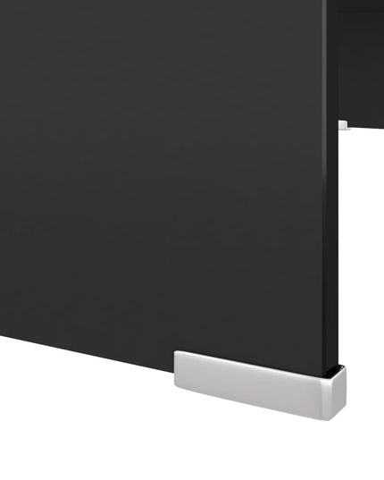 Mobile/Rialzo Porta TV in Vetro Nero 70x30x13 cm