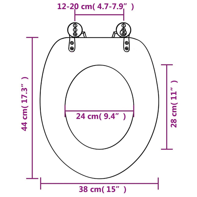 Tavoletta WC Coperchio Chiusura Morbida MDF Design a Pietre
