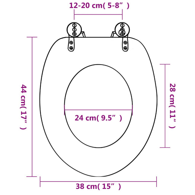 Tavoletta WC Coperchio Chiusura Morbida MDF Stella Marina