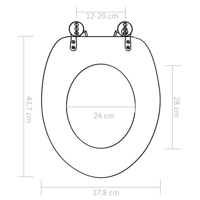 Tavoletta WC Coperchio Chiusura Morbida MDF Design Porcellana