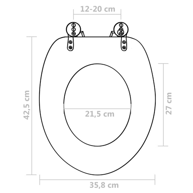 Sedile WC in MDF con Coperchio Design Semplice Nero
