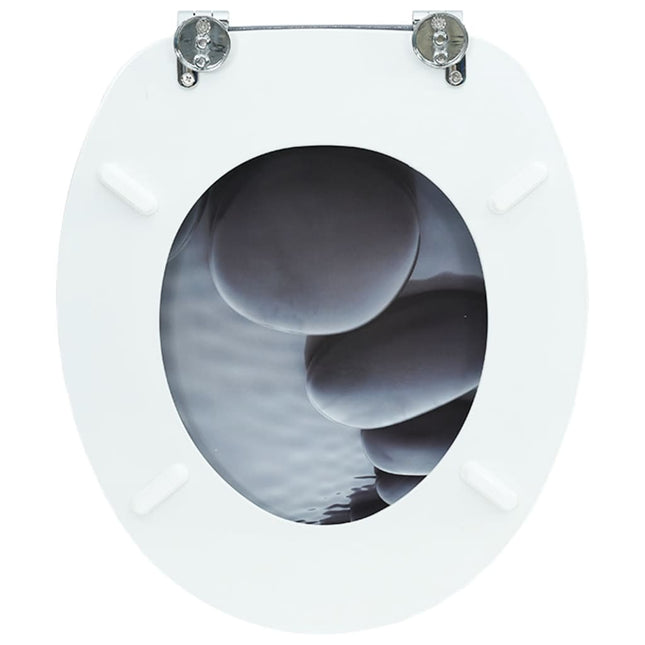 Sedile WC in MDF con Coperchio Design Pietre