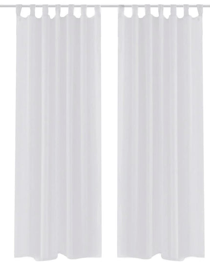 Tenda Trasparente di Voile Bianca 140 x 175 cm 2 pz