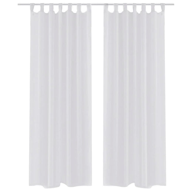 Tenda Trasparente di Voile Bianca 140 x 175 cm 2 pz