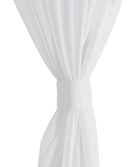 Tenda Trasparente di Voile Bianca 140 x 175 cm 2 pz