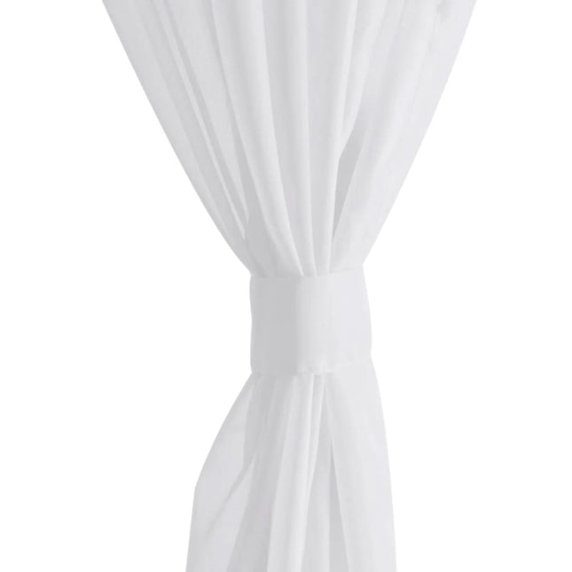 Tenda Trasparente di Voile Bianca 140 x 175 cm 2 pz