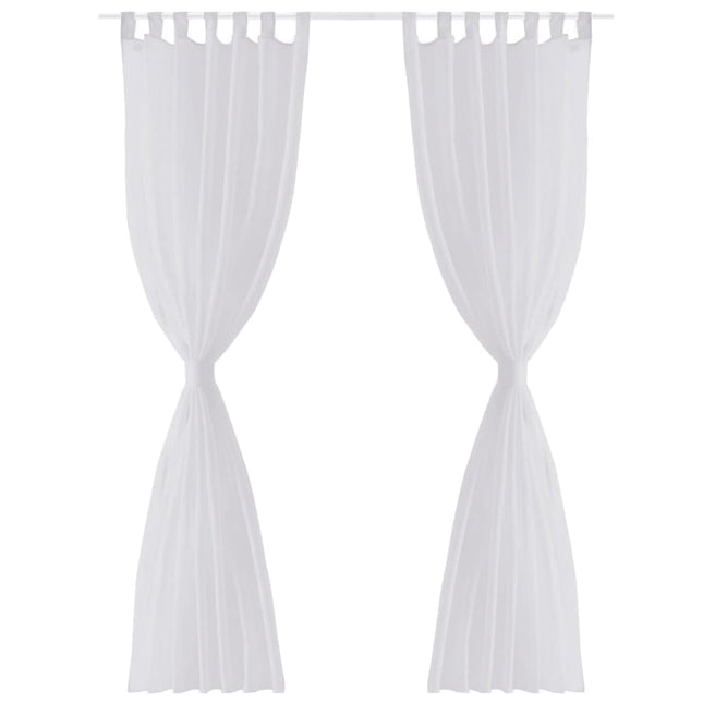 Tenda Trasparente Colore Bianco 140 x 225 cm 2 pezzi