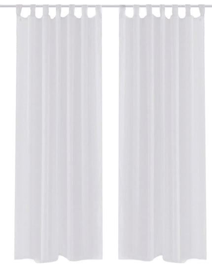 Tende Trasparenti di Voile Bianco 140 x 245 cm 2 pz
