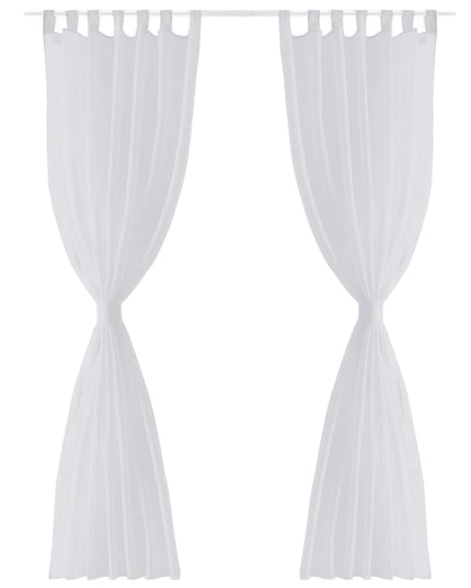 Tende Trasparenti di Voile Bianco 140 x 245 cm 2 pz