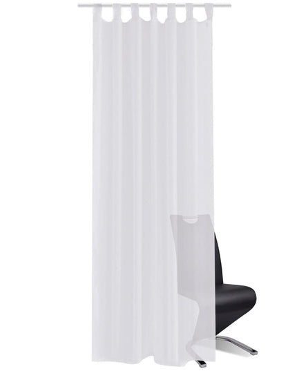 Tende Trasparenti di Voile Bianco 140 x 245 cm 2 pz