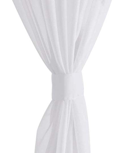 Tende Trasparenti di Voile Bianco 140 x 245 cm 2 pz