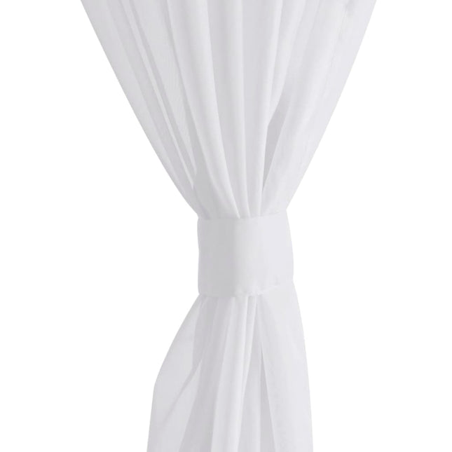 Tende Trasparenti di Voile Bianco 140 x 245 cm 2 pz