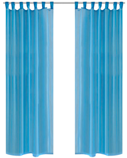 Tende Trasparenti 2 pz Turchese 140 x 245 cm