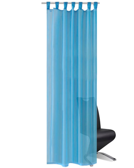 Tende Trasparenti 2 pz Turchese 140 x 245 cm