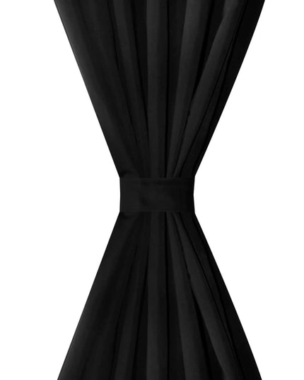 Tende Micro-Raso Nere 2 pezzi con Occhielli 140 x 225 cm