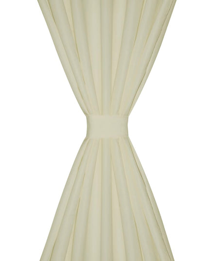 Tende in Micro-Raso Crema 2 pz con Occhielli 140 x 175 cm