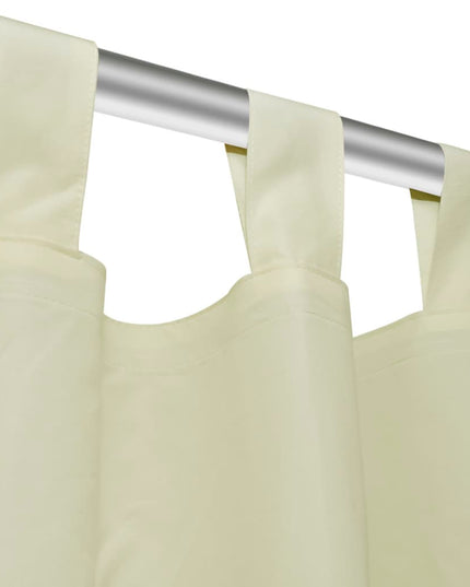 Tende in Micro-Raso Crema 2 pz con Occhielli 140 x 175 cm