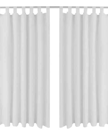 Tende in Micro-Raso Bianche 2 pz con Occhielli 140 x 245 cm