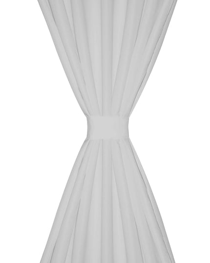Tende in Micro-Raso Bianche 2 pz con Occhielli 140 x 245 cm